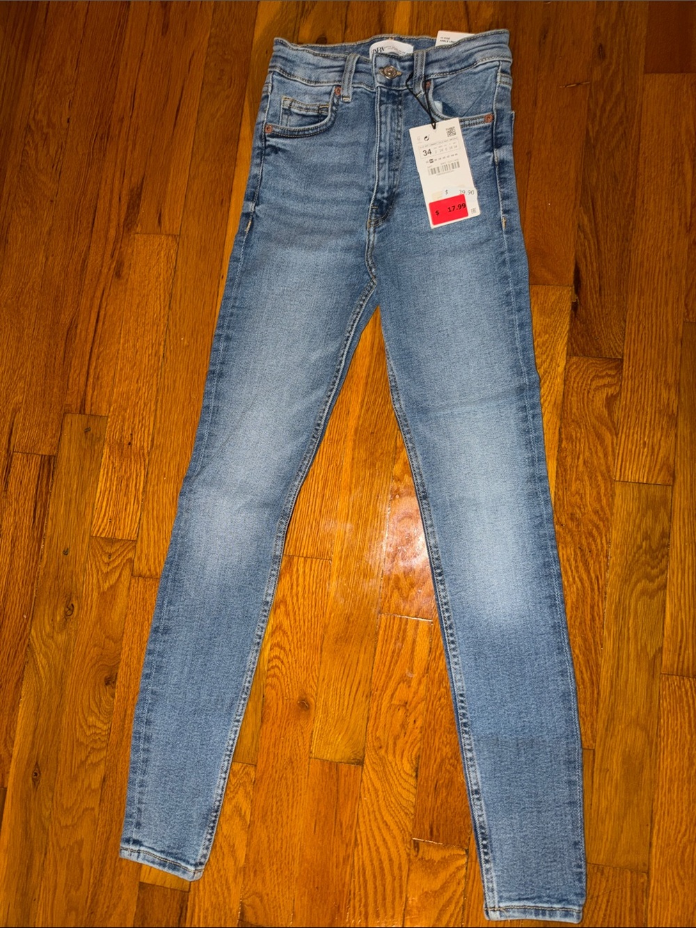 Zara Light Blue Women's Vintage Hi-Rise Ankle Length Skinny Jeans NWT